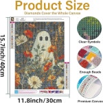 할로윈 다이아몬드 아트 키트 - 5D 페인팅, 고스트 젬 아트, 월 홈 데코 공예 12x16인치 페인팅 G4729 : 트렌디이오