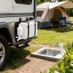 수도꼭지와 손 씻기용 브래킷이 있는 9L 차량용 물탱크는 직사각형 물 저장 탱크입니다. : 리치상사20