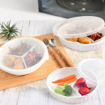 DIYOU 템바보드 도자기 원형 3칸 나눔 반찬 접시 뚜껑 반찬통 1개+1개 : 주식회사상상앤드