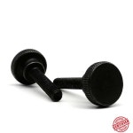 5/2pcs M3 DIN464 GB834 검정색 널링 하이 스텝 헤드 손 엄지 나사 볼트 커튼 벽 유리 조정 조이기 : 직구클럽98