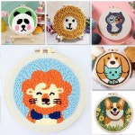 니들 펀치 자수 초보자용 성인 데코용 아트 공예 20X20CM 키트 강아지와 세트 DIY CCX 18 20 20cm : 에벤라빛