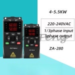 가변 주파수 드라이브 4/5.5KW 인버터 VFD 3상 220V 출력 모터 속도 컨트롤러용 ZA-280 : 준블루82