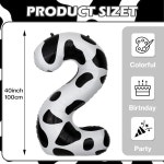 40인치 소 프린트 2번 풍선, 생일 파티 알루미늄 호일 농장 테마 장식 Yellow+black 7 : 글로픽구