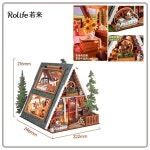 신상 롤라이프 수제 삼각형 목조 주택 DIY 하우스 아트 유럽식 빌라 미니어처 모델 블록 선물 : 미주에이이