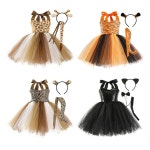 스커트 투투 동물 코스 코스튬 메쉬 의상 세트 공연 어린이집 드레스 작은 여아 고양이 : 구해줘글로벌