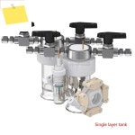 3H 교체 가능한 멤브레인 석영 창 입구 및 출구 밸브가 있는 3셀 고급 씰 광 전해 반응 : 영지화학사