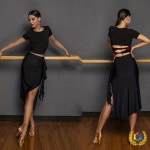 줌바댄스복 댄스옷 탱고 여자 랩스커트 라인 공연복 치마 모던 라틴 : A7코끼리글로벌