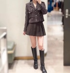 [수입]스팽글 트위드 자켓 : 위드 골드마카롱