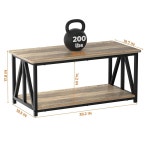 둥근 모서리가 있는 거실용 소로그라 커피 테이블, 수납 선반이 있는 2단 모던 농가 센터 테이블, 소파 홈 오피스용 39인치 작은 테이블... 