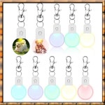 A78K 새로운 LED 승화 빈 키 체인 아크릴 조명 전송 DIY 플라스틱 라운드 10 Pcs : 웨스트엠알오