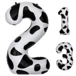 40인치 소 프린트 2번 풍선, 생일 파티 알루미늄 호일 농장 테마 장식 Yellow+black 7 : 글로픽구