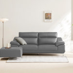 동서가구 뉴테라 천연면피가죽 소파 스툴포함, 그레이, 3인용 : 주식회사 동서가구