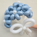 화이트 더스크블루 데이지 5송이 기념일 풍선 꽃다발 만들기 DIY 재료 : memorey풍선