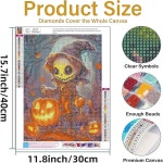 할로윈 다이아몬드 아트 키트 - 5D 페인팅, 젬 아트, 월 홈 데코 공예 12x16인치 호러 페인팅 G4729 : serenest