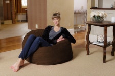 Sack) 칠삭(Chill 빈백 의자 초콜릿 브라운 91×91×61cm 폴리우레탄 폼 마이크로 스웨이드 [일본 정규 : Kicky Shop