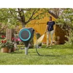 Gardena 18604 | 50피트 x 1/2인치 자동 접이식 정원 호스 릴, 정원과 잔디에 간단한 물주기를 위한 간편한 회전 기능 포함 금속 스파이크에서... 