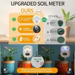 DAQVQ 토양 수분계, 실내 및 실외 주택용 경식물 수분계, 정원, 농장, 잔디 토양 검사기-퓨어화이트를 갖춘 식물 수분계 업그레이드 대형... 