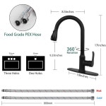 풀다운 가 장착된 메이크인 매트 블랙 주방 수도꼭지 - 싱글 핸들... RV 농가 캠핑카 세탁 바용 하이 아크 Brushed Nickel : 블리츠허브003
