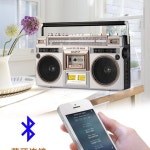 2채널 카세트 플레이어 아날로그 라디오 단일 채널 감성 레트로 나뭇결 : 토탈이커6