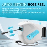 리지 워셔 압력 워셔 호스 릴, 65피트 X 1/4인치 파워 워셔 호스 릴, 자동 되감기 벽 장착 접이식 호스 릴, 3600 PSI 2FT : 딜리고라인