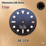 S로고 28.5mm 서브 그라디언트 다이얼 NH35/NH36/4R/7S 무브먼트 스 블루 빛나는 BGW9 남성용 시계 수정 액세서리 : 미주나티