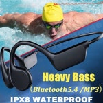 BMAD 골전도 헤드폰 IPX8 방수 MP3 Bluetooth5.4 마이크가있는 무선 스포츠 피트니스 : 참도리