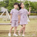 전통 중국 의상 학교 유니폼 세트  여름 복장 공연 클래스 유치원 Elementar : 미주에일