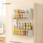 라슈에뜨 다용도 냉장고 세탁기 틈새 공간 마그네틱 철제 슬라이딩 2단 자석선반 : 라슈에뜨