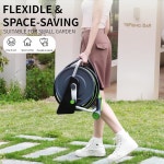 정원 호스 릴 카트, 호스 홀더 최대 50-60피트 5/8인치 호스, 벽걸이 워터 호스 릴, 외부 세차, 물주기용 휴대용 호스 Gray-plastic... 