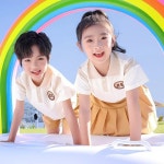 학교 유니폼 세트 여름 운동복 투피스 양복 소년 유치원 Classwear : 미주에일