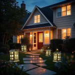 구리 아트 솔라 야외 랜턴 놀라운 3D 조명 다목적 파티오 조경 통로 정원 걸이식 조명 : 씨유리테일