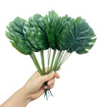 유리에 24피스 미니 인조 야자수 잎 장식용 11인치 테이블 파티용 중앙 조각 장식 웨딩 : 씨유리테일