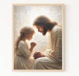 하나님 예수님액자 기도 그림 예수님과기도 인테리어 포스터 기독교 교회 선물  A4 : 딘아트