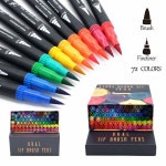 GC 72 컬러 듀얼 팁 브러시 펜 하이라이터 아트 마커 0.4MM 파인 라이너 & 수채 : 필립리테일몰
