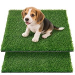 강아지용 오이예포 인조 반려동물 소변 잔디 매트, 반려견 배변 훈련, 실내 및 실외용 교체 패드 - 2팩(18인치 x 28인치) 14 x 18 : 라비숑