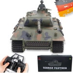 Sccgym 3819 원격 제어 탱크 독일 레오파드 TK7.0 RC 전투 군용 차량 금속 스틸 박스 시뮬레이션 연기 사격 음향 효과 수집 보급형 모델(표준... 