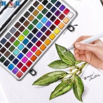 활기찬 수채화 물감 세트   재미있는 미술 창작을 위한 단단한 진주광택 형광 및 캔디 색상 사무실 학교 용품 : 반월무역13