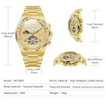 OLEVS 남성 자동 시계 자동 와인딩 야광 럭셔리 골격 별이 빛나는 방수 다이아몬드 시계 손목시계 DS-MU 스카이 1 G6690: Black strap & bl... 