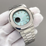 호환 노틸러스 케이스 NH35 NH36 NH38 4R 무브먼트 용 43mm 실버 스테인레스 스틸 30.5mm 다이얼 남성용 시계 수리 교체 케이스 NH35... 