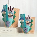 BJVF 피카소 화분/화병 독특한 화분 추상적인 얼굴 배수구가 있는 배수구 예술적인 가정 : 씨유리테일