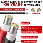 OUDIANZI 2X200피트 태양광 패널 와이어 10AWG 와이어 통조림 구리 10게이 : 씨유리테일