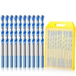 유리용 Hakkin 6mm 콘크리트 드릴 비트 세트 및 석조 세트, 10개 산업용 강도 텅스텐 카바이드 팁 미터법 비트(블루) 보관 케이스 : 누비아픽