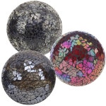 QUANCRU 3PCS 모자이크 유리 공 3.3인치 거울 구 오브 DIY 그릇 꽃병 테이 : 씨유리테일