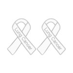 폐암 핀 - 벌크 팩 다양한 종류의 흰색 리본 팩으로 지원 그룹, 선물 증정 및 모금에 적합합니다 : 메타포춘