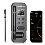 뉴이즈 무선 육류 온도계 디지털 충전식 LCD 베이스로 원격 모니터링을 위한 800피트 : 씨유리테일