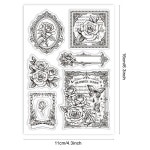 GLOBLELAND 레트로 로즈 보더 클리어 스탬프 카드용 빈티지 레이스 실리콘 DIY : 씨유리테일