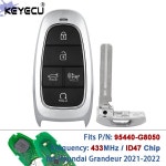 KEYECU 433MHz ID47 칩 PN: 95440-G8050 FCC ID: TQ8-FOB-4F27 키리스 고 스마트 리모컨 키 포브 현대 그랜저 2021-2022용 : 블루밍바자