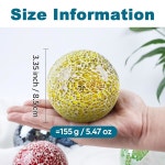 야지키사 3.35인치 모자이크 유리볼 골드 장식 오브 센터피스 볼 크랙 솔리드 구 거울 : 씨유리테일