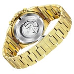 OLEVS 남성 자동 시계 자동 와인딩 야광 럭셔리 골격 별이 빛나는 방수 다이아몬드 시계 손목시계 DS-MU 스카이 1 G6690: Black strap & bl... 