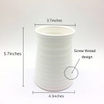 앤딩 5.7인치 모던 리브 디자인 작은 흰색 세라믹 장식 테이블 상판 중앙 조각 꽃병/꽃 : 씨유리테일